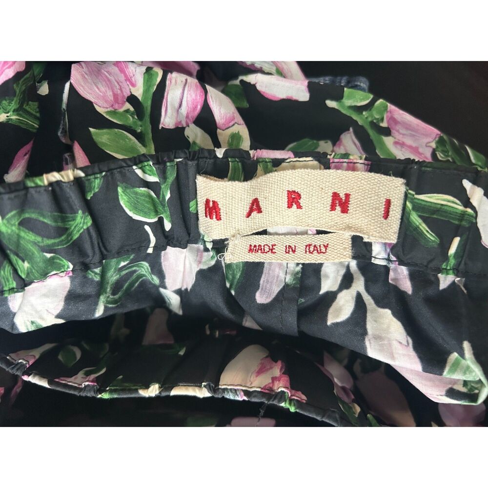 Marni Floral Print Bootcut Leg Pull On Pants Women's Size 46 XL Made in Italy - Picture 3 of 7